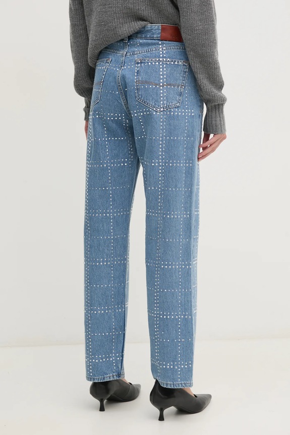 Îmbrăcăminte Pepe Jeans jeansi STRAIGHT JEANS HW GLITTER PL204832 albastru