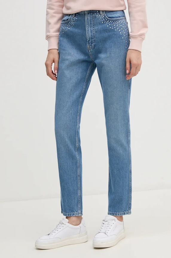 Pepe Jeans jeansy SLIM JEANS UHW SPARKLE Planet friendly niebieski PL204845