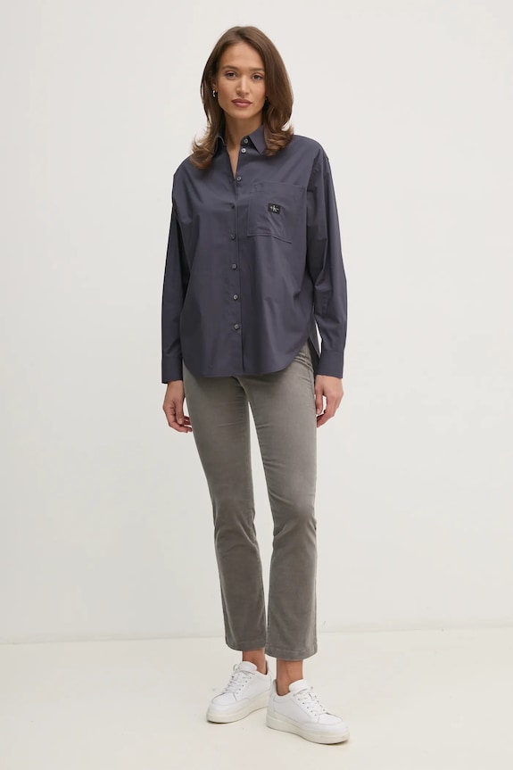 Manšestrové kalhoty Sisley 46C2LE02W šedá AW24