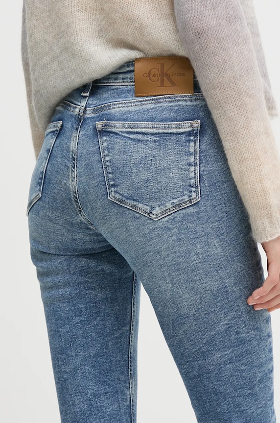 Rifle Calvin Klein Jeans modrá J20J224022
