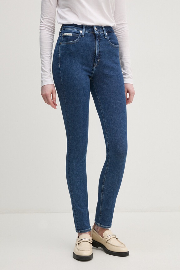 Traperice Calvin Klein Jeans visoki mornarsko plava J20J224017