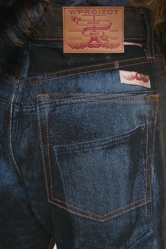 Y/Project jeansy YP TROMPE L'OEIL JEANS 207PA019 granatowy