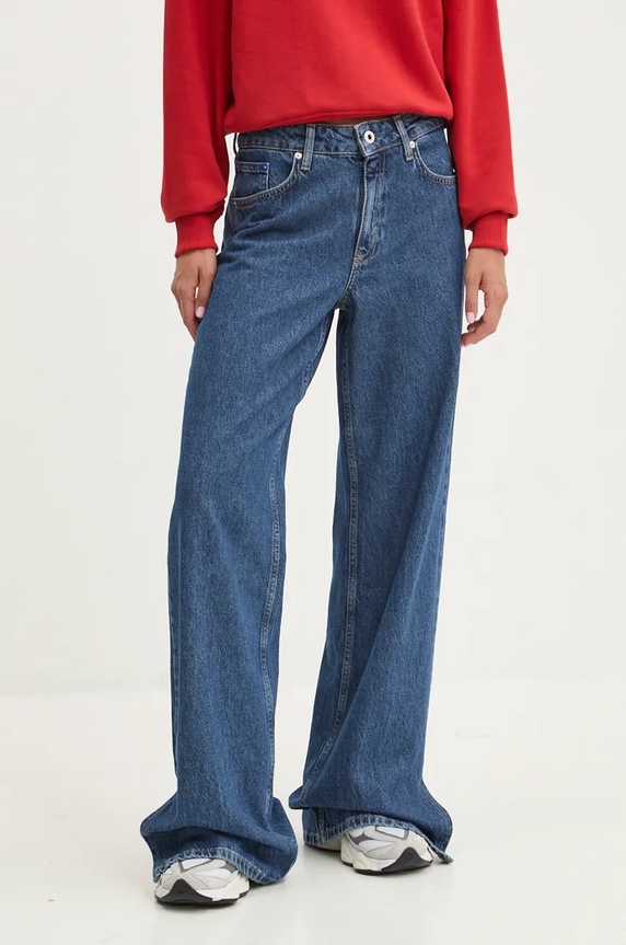 Traperice Karl Lagerfeld Jeans srednje visoki mornarsko plava 246J1118