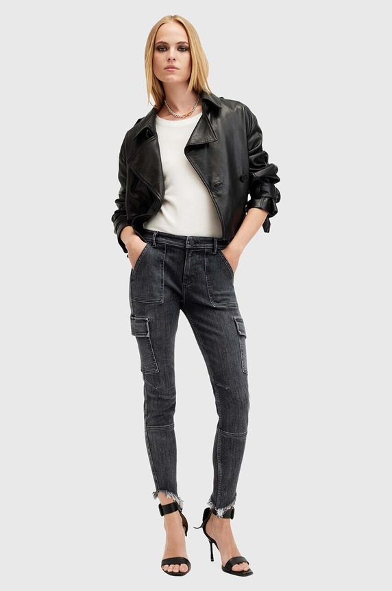 AllSaints jeansy DURAN czarny W014EB