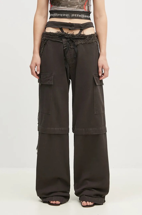 Ottolinger jeansy Baggy Cargo Pants brązowy 1060801521