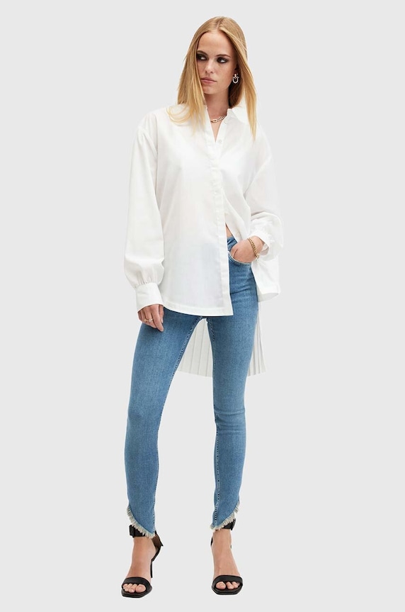 Βαμβακερό τζιν AllSaints DAX ASYM HEM JEAN μπλε W070EA