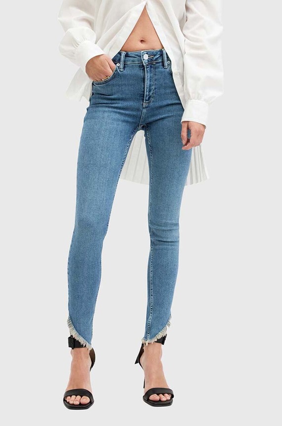 Βαμβακερό τζιν AllSaints DAX ASYM HEM JEAN W070EA μπλε AW24
