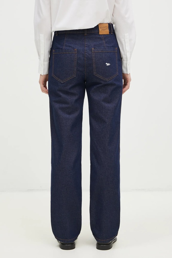 Odjeća Traperice Maison Kitsuné Straight Denim NW01113WW0081 mornarsko plava