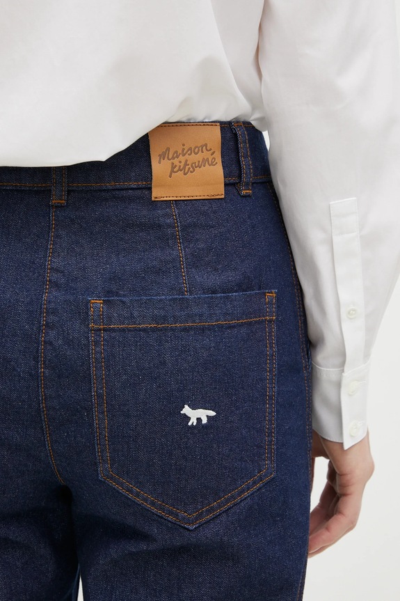 Traperice Maison Kitsuné Straight Denim mornarsko plava NW01113WW0081