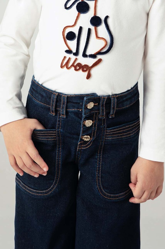 Mayoral jeansy dziecięce wide leg granatowy 4547.6D.Mini.9BYH