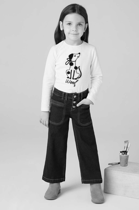 Mayoral jeansy dziecięce wide leg 4547.6D.Mini.9BYH granatowy