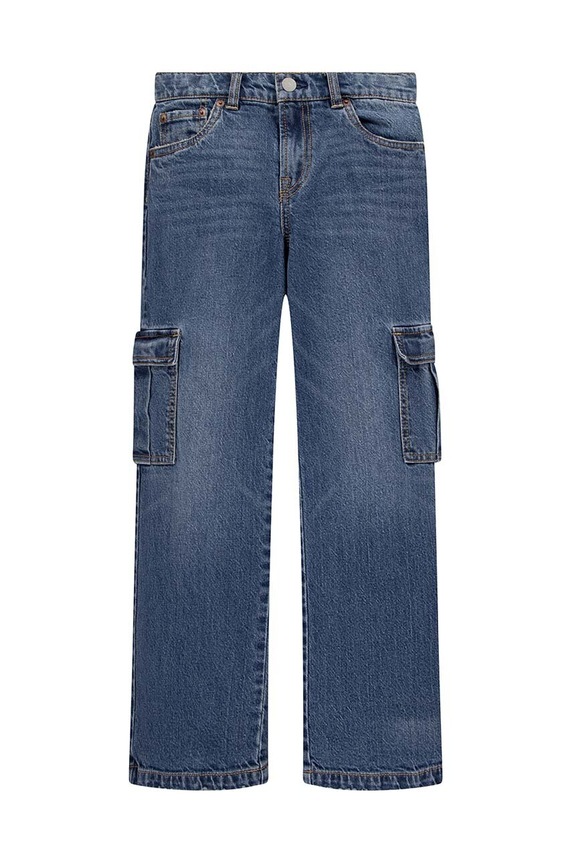 Levi's jeansy dziecięce 94 BAGGY CARGO z regulacją turkusowy 3EK991