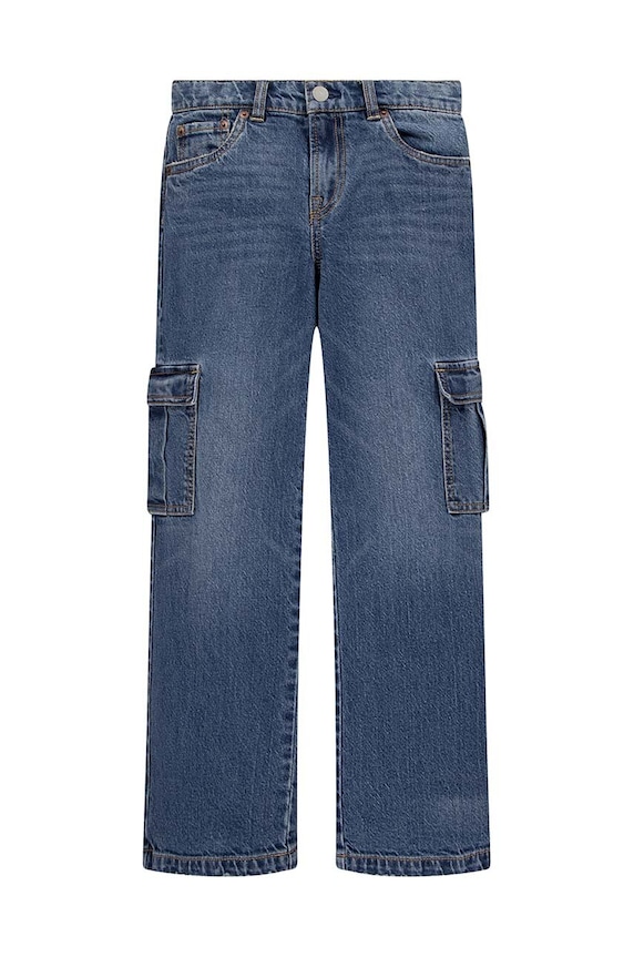 Levi's jeansy dziecięce 94 BAGGY CARGO z regulacją turkusowy 3EK991