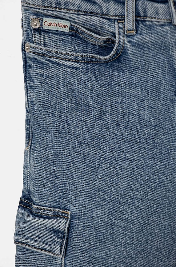 Dětské rifle Calvin Klein Jeans MR STRAIGHT modrá IG0IG02698.9BYH.