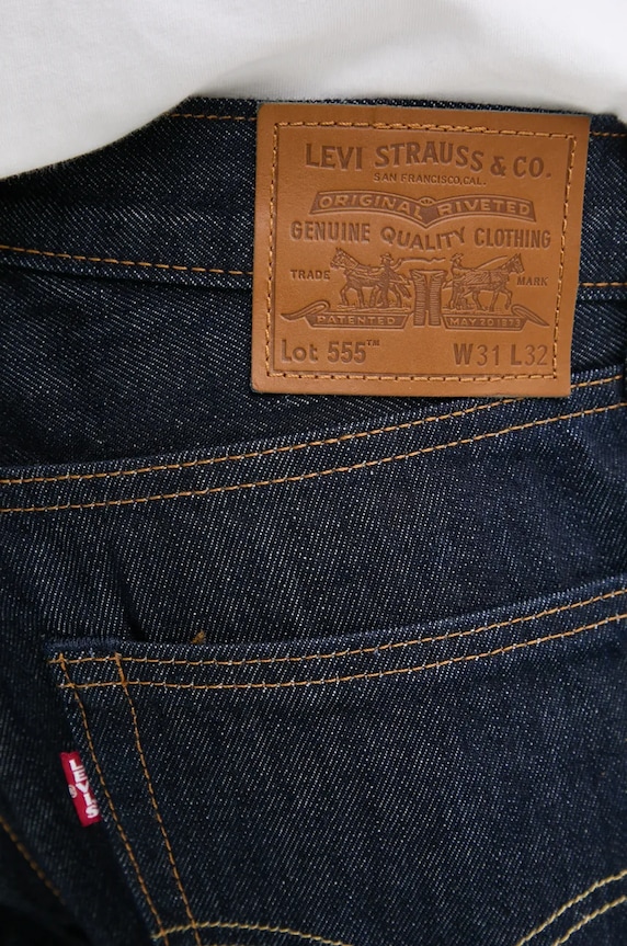 Τζιν παντελόνι Levi's 555 RELAXED STRAIGHT σκούρο μπλε 000LO