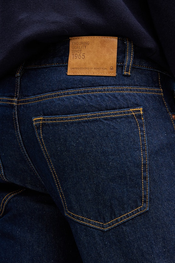 United Colors of Benetton jeansy straight męskie granatowy 4IPC57B88