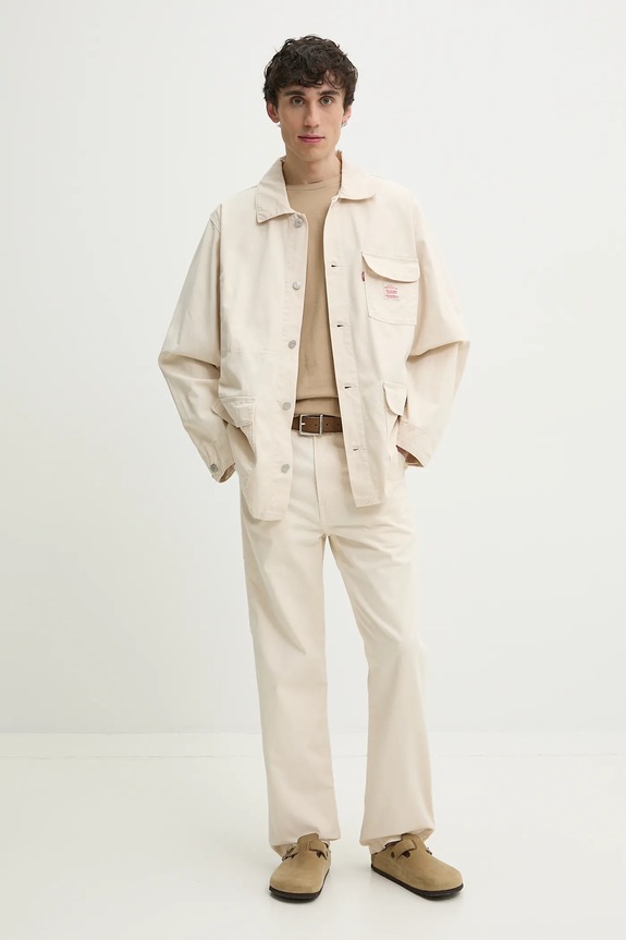 Βαμβακερό παντελόνι Levi's 55849 μπεζ SS25