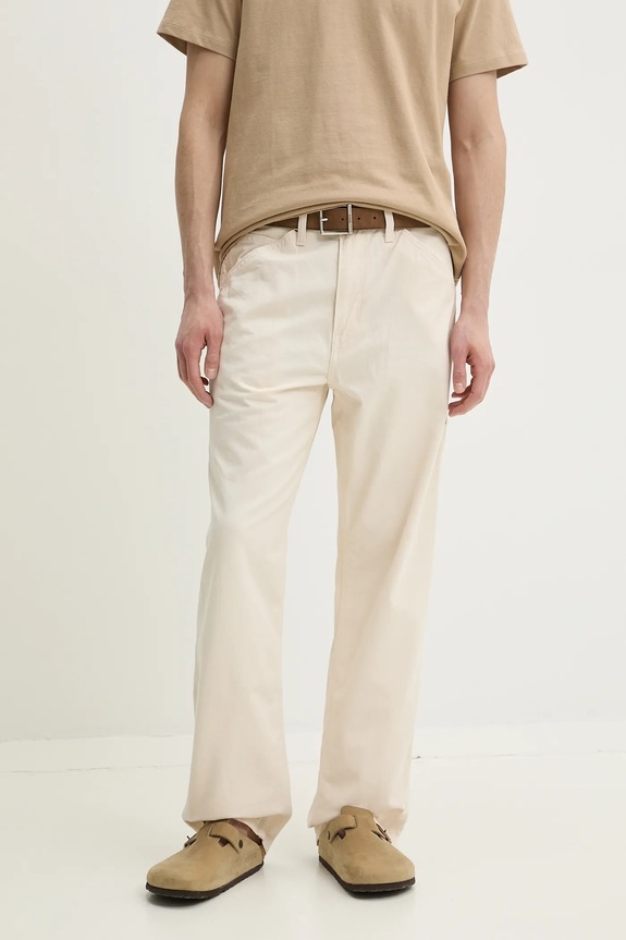 Βαμβακερό παντελόνι Levi's μπεζ 55849