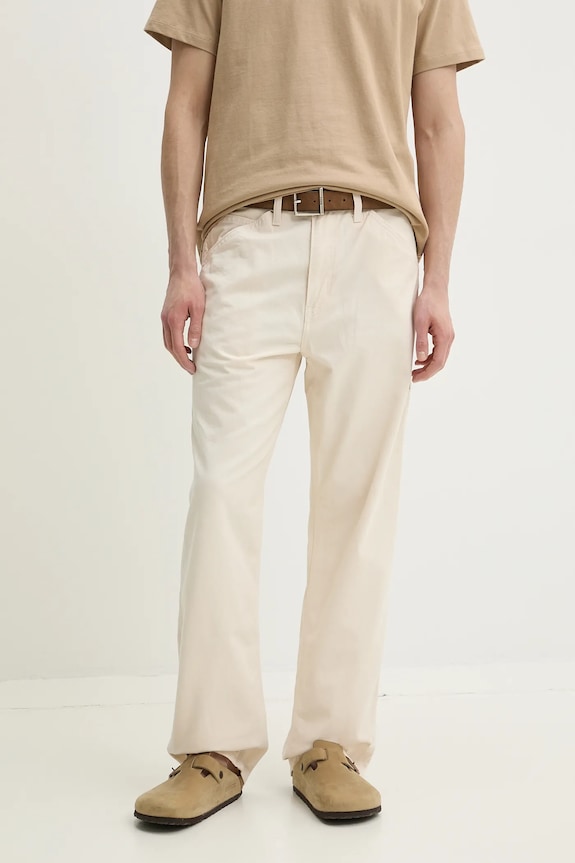 Βαμβακερό παντελόνι Levi's μπεζ 55849