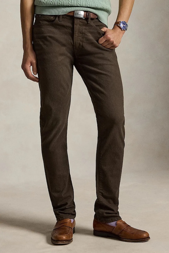 Polo Ralph Lauren slim fit da uomo marrone 710956083