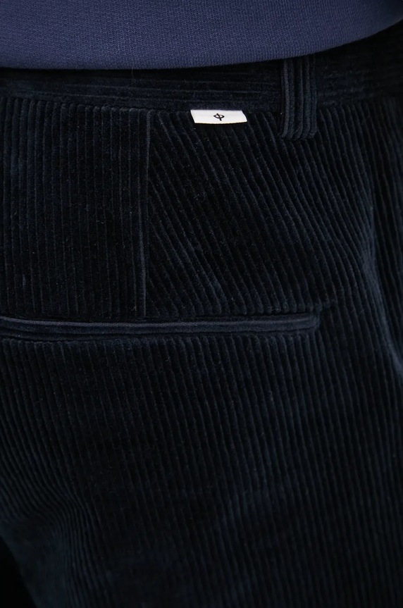 Samsoe Samsoe spodnie sztruksowe FELIX granatowy M22300076