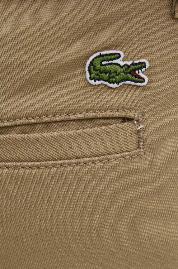 Pamučne hlače Lacoste bež HH7202