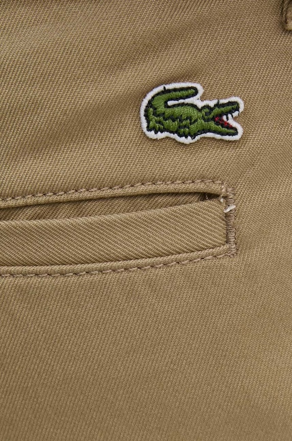 Pamučne hlače Lacoste bež HH7202