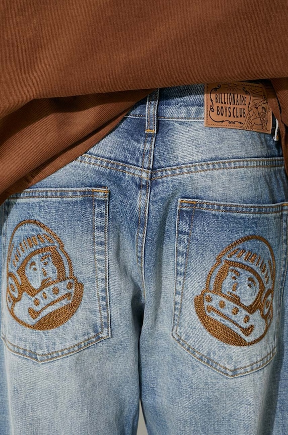 Rifle Billionaire Boys Club Astro Selvedge Denim Pants B24216 tmavomodrá