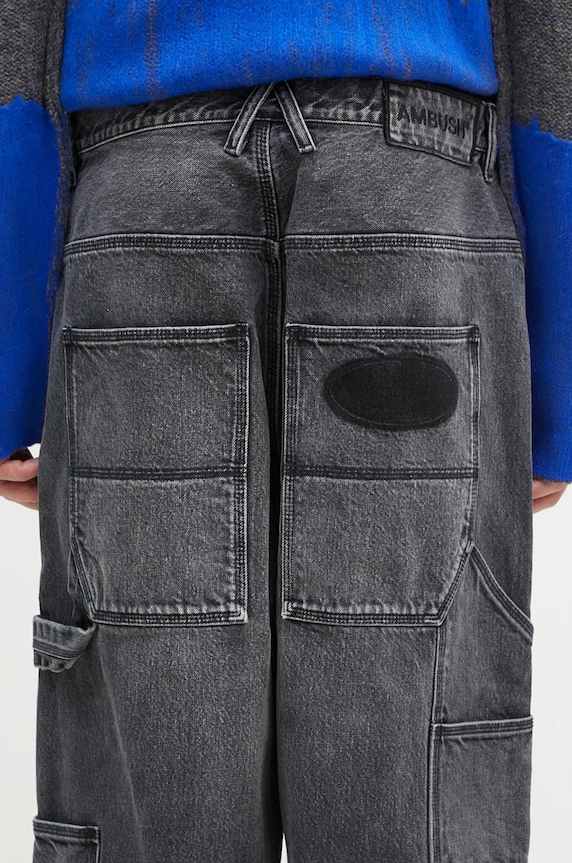 AMBUSH jeans Denim Work Pants BMYB004F24DEN0011100 negru