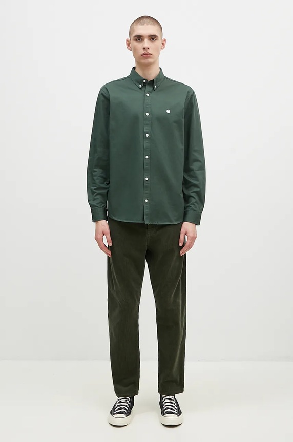 Carhartt WIP corduroy trousers Newel Pant I027232.66602 green