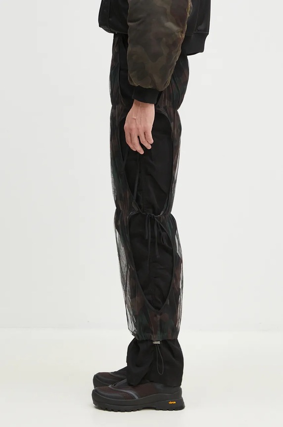Andersson Bell pantaloni Camouflage Mesh Layered Tying Pants apa767w nero AW24