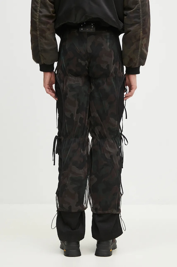 Abbigliamento Andersson Bell pantaloni Camouflage Mesh Layered Tying Pants apa767w nero