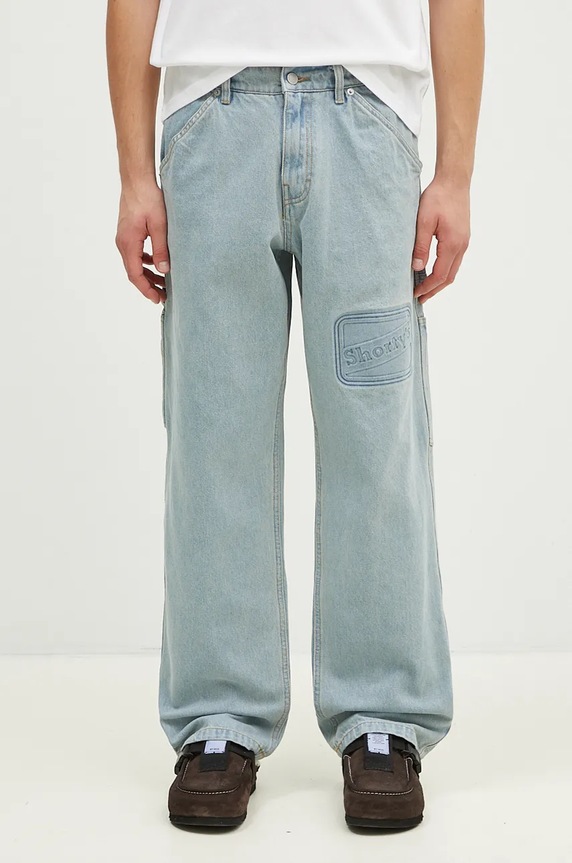 PLEASURES jeans Box Logo Carpenter Jeans blue P24F001