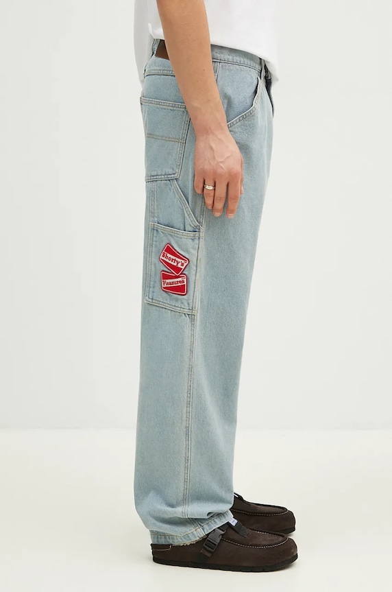 PLEASURES jeans Box Logo Carpenter Jeans blue P24F001
