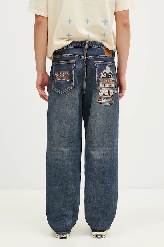 Clothing Evisu jeans Evisu & Slot Emb 2EAHTM4JE8010 navy