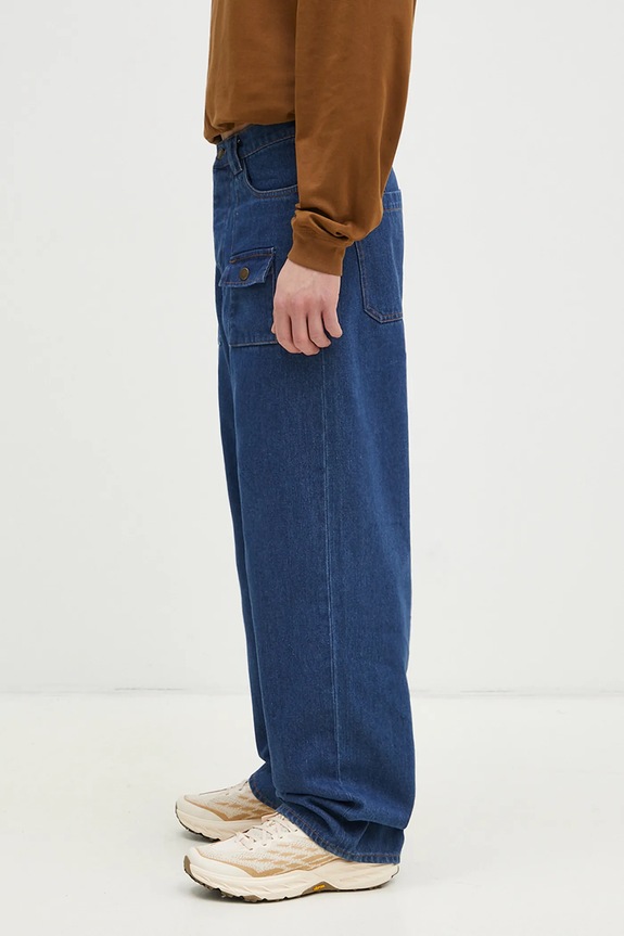 Džíny PLEASURES Grind Baggy P24W029 námořnická modř AW24