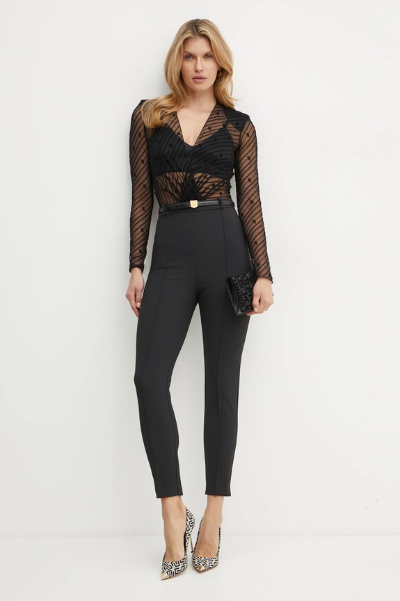Elisabetta Franchi tuta elegante maglia nero TU02146E2