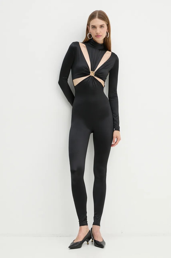 Elisabetta Franchi tuta elegante maglia nero TUT3247E2