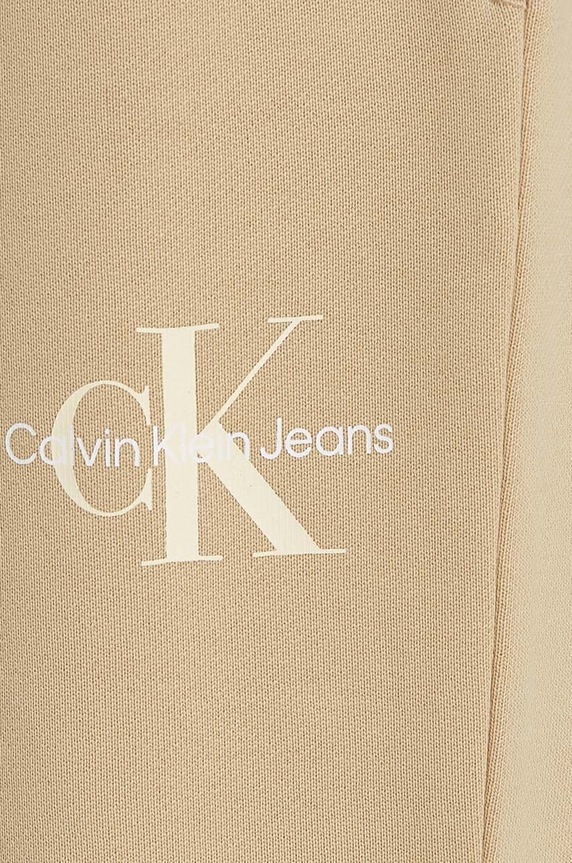 Fiú Calvin Klein Jeans gyerek pamut melegítőnadrág MONOGRAM LOGO IU0IU00285.9BYH.128.176 bézs