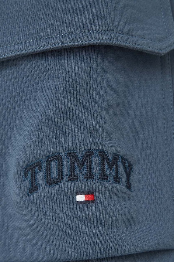 Tommy Hilfiger spodnie dresowe bawełniane dziecięce VARSITY EMBR CARGO granatowy KB0KB09120.9BYH.128.176