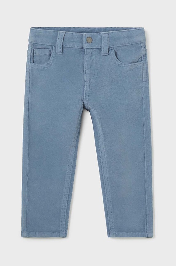 Mayoral spodnie bawełniane dziecięce sztruks slim fit basi bawełna niebieski 502.3A.Baby.9BYH