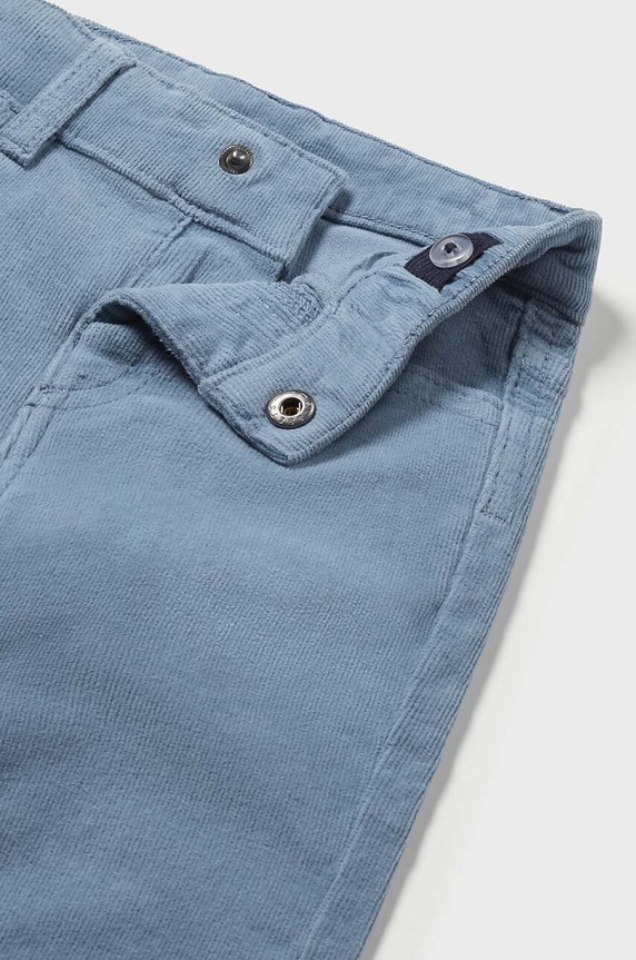 Mayoral spodnie bawełniane dziecięce sztruks slim fit basi 502.3A.Baby.9BYH niebieski AW24