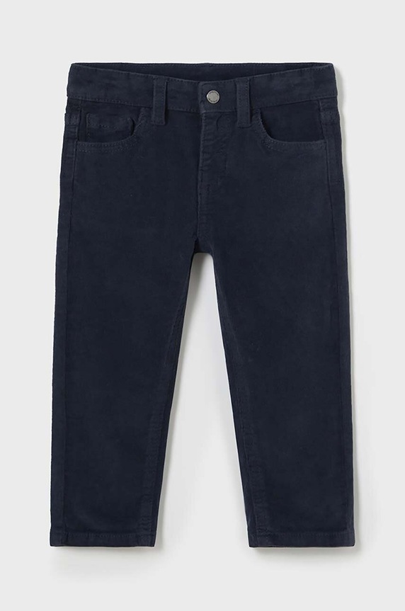 Mayoral pantaloni de bumbac pentru copii sztruks slim fit basi bumbac bleumarin 502.3A.Baby.9BYH