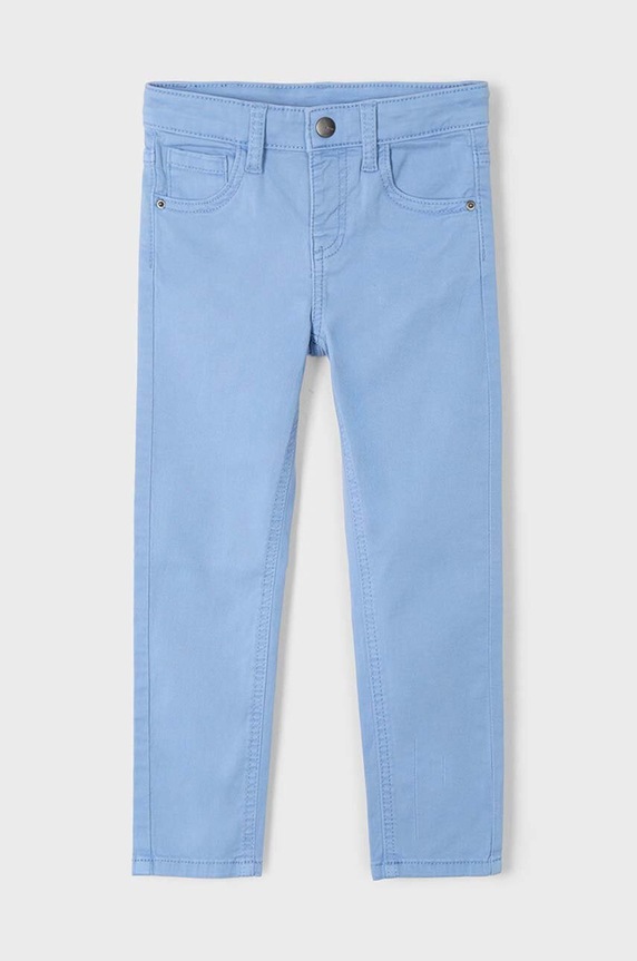 Mayoral spodnie dziecięce slim fit basic z elastanem niebieski 517.5B.Mini.9BYH