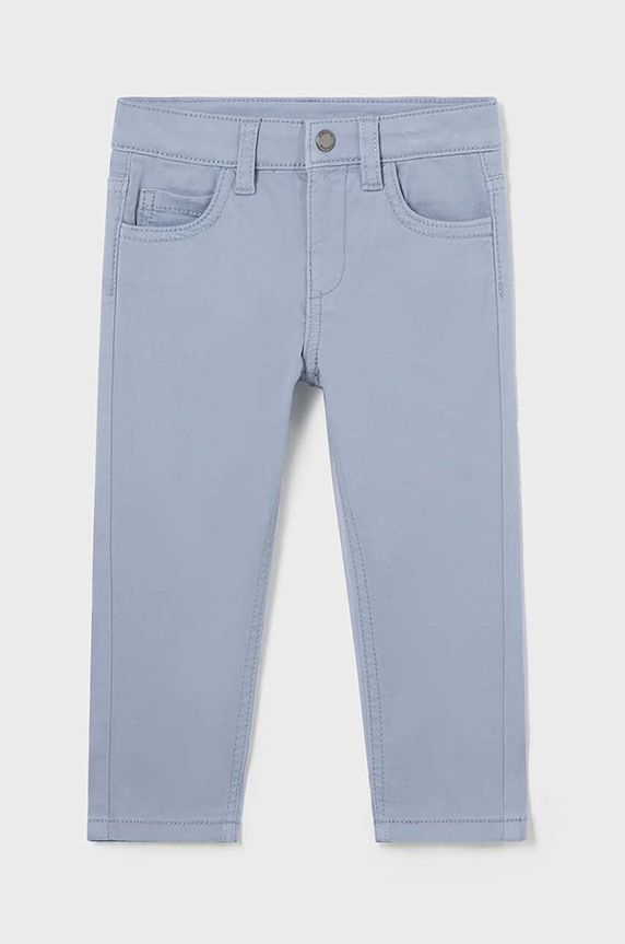 Mayoral pantaloni de bumbac pentru copii slim fit basic bumbac albastru 563.3F.Baby.9BYH