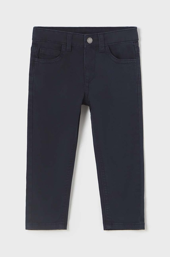 Mayoral pantaloni de bumbac pentru copii slim fit basic bumbac bleumarin 563.3F.Baby.9BYH