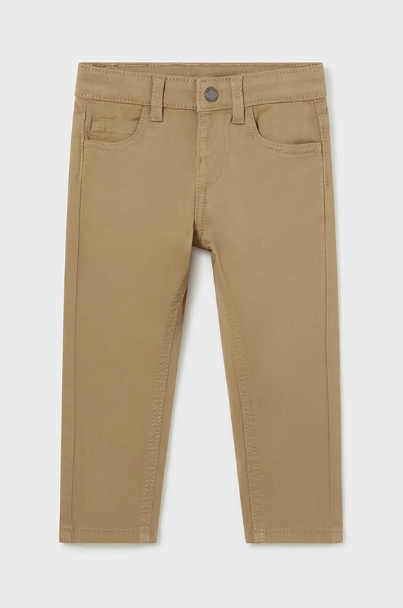 Mayoral pantaloni de bumbac pentru copii slim fit basic bumbac bej 563.3F.Baby.9BYH