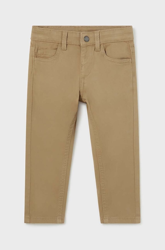 Mayoral pantaloni de bumbac pentru copii slim fit basic bumbac bej 563.3F.Baby.9BYH