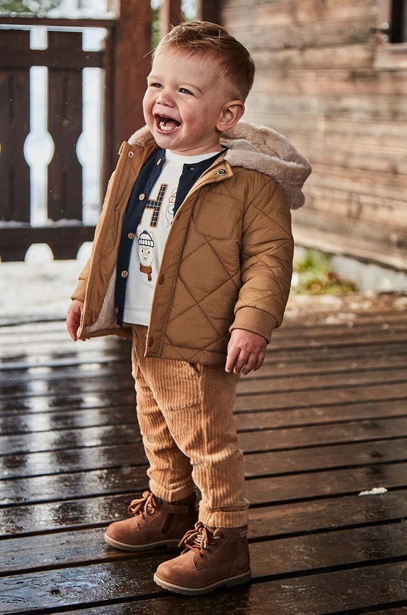 Dječje hlače Mayoral pletivo smeđa 2542.3F.Baby.9BYH