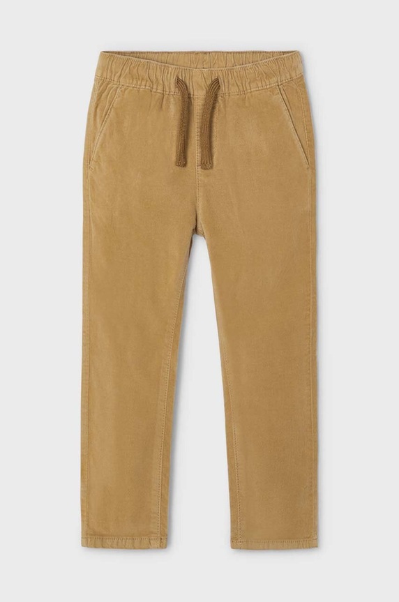 Mayoral spodnie dziecięce jogger welur 4527.5A.Mini.9BYH brązowy AW24